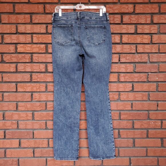 NYDJ Marilyn Straight Leg Blue Jeans Size 8 Sailor Pockets Lift Tuck Technology - Picture 2 of 12